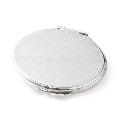 DIYの鉄製の化粧鏡  レジンDIY用  オーバル  ステンレス鋼色  6.4x7.15x0.8cm  穴：1.6mm  トレイ：60x46mm&nbsp;DIY-L056-04P
