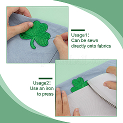 34Pcs 4 Styles Clover Embroidered Cloth Patch&nbsp;PATC-FG0003-43