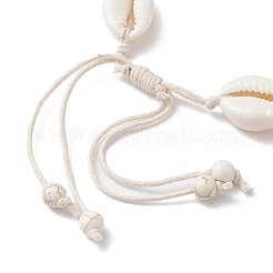 Natural Shell & Synthetic Turquoise Tortoise Braided Bead Bracelets&nbsp;BJEW-JB10082