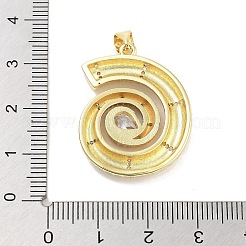 Rack Plating Brass Clear Cubic Zirconia Pendants&nbsp;KK-M293-21G