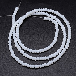 カット加工ロンデルガラスビーズ連売り  ホワイト  2.9~3.3x2mm  穴：0.8mm  約145~150個/連  34~35cm&nbsp;LS-GLAA-M028-2mm-A12