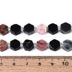 Natural Rhodonite & Eagle Eye & Obsidian Beads Strands&nbsp;G-N358-03A-03