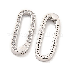 Rack Plating Brass Micro Pave CLear Cubic Zirconia  Spring Gate Clasps&nbsp;KK-Q814-13P
