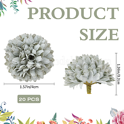 菊の花飾り20個  造花  結婚式の家の装飾用  ダークシーグリーン  40x30mm&nbsp;AJEW-CN0003-07E