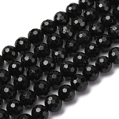 Natural Black Tourmaline Beads Strands&nbsp;G-S345-8mm-002