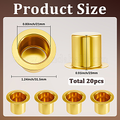 アルミキャンドルカップ20個  コラム  ゴールド  31.5x23mm  内径：21mm&nbsp;AJEW-SP0006-41B-02