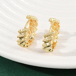 Brass Twist Hoop Earrings&nbsp;EJEW-G446-03G