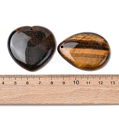 天然石タイガーアイペンダント  リアクタングラーハートホースアイ  混合図形  42~50x30~42x7~8mm  穴：1.8~2mm&nbsp;G-Z113-02