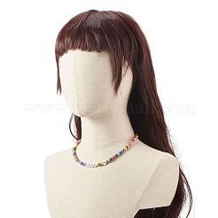 キッズビーズブレスレット  丸い天然木ビーズブレスレット  アクリルビーズと202個のステンレススチールビーズ付き  ミックスカラー  16-7/8インチ（43cm）&nbsp;NJEW-JN03726