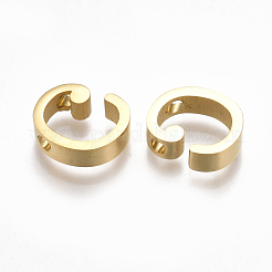 304ステンレスペンダント  ゴールドカラー  文字L  文字.c  12x11x3mm  穴：1.8mm&nbsp;STAS-T041-10G-C