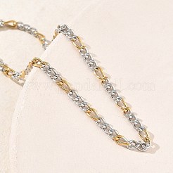 Unisex 304 Stainless Steel Figaro Chains Bracelets&nbsp;STAS-O036-23GP