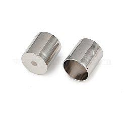真鍮製コードエンドパーツ  長持ちメッキ  ラックめっき  コラム  プラチナ  8x7mm  穴：1.4mm  内径：6mm&nbsp;KK-P309-02B-P