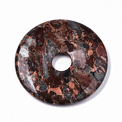 天然＆合成混合原石のペンダント  ドーナツ/円盤  ドーナツ幅：19~20mm  48~50x6~7mm  穴：10.5mm&nbsp;G-S364-073