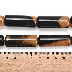 天然石瑪瑙ビーズ連売り  染め＆加熱  コラム  オレンジ  39.5~40x13.5~15mm  穴：1.2~1.4mm  約10個/連  15.51''~15.63