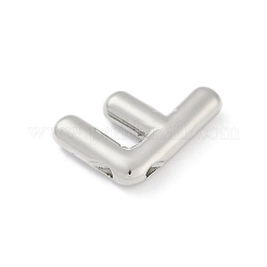 ラックメッキ真鍮チャーム  長持ちメッキ  鉛フリー＆カドミウムフリー  プラチナ  文字F  18x14.5x4mm  穴：1.8mm&nbsp;KK-A224-01F-P