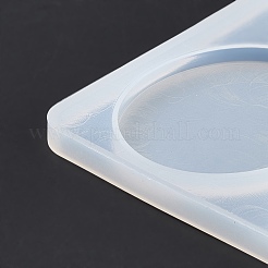 DIYペンダントシリコンモールド  レジン型  ホワイト  楕円模様  109x98x5.5mm  穴：2mm  内径：19~40x25.5~51.5mm&nbsp;DIY-G065-01H