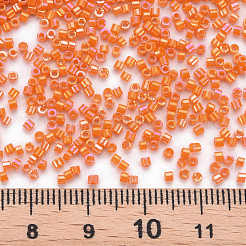 ガラスシリンダービーズ  シードビーズ  不透明な色の虹  丸い穴  ダークオレンジ  1.5~2x1~2mm  穴：0.8mm  約8000個/袋  約1ポンド/バッグ&nbsp;SEED-S047-M-002