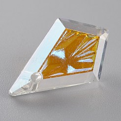エンボスガラスラインストーンペンダント  多面カット  凧  クリスタルのきらめき  19x12x5.5mm  穴：1.2mm&nbsp;GLAA-J101-01B-001SI