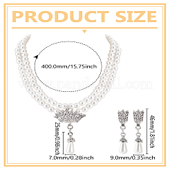 Alloy Rhinestones Necklace and Earrings Sets&nbsp;SJEW-LP0001-48