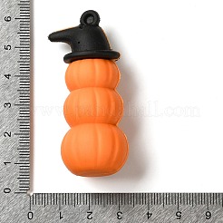 ハロウィーンテーマのPVCプラスチック製ビッグペンダント  カボチャ  ブラック  56x23x18mm  穴：2.5mm&nbsp;X-KY-N023-03D