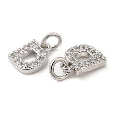 Brass Micro Pave Grade AAA Cubic Zirconia Charms&nbsp;ZIRC-P067-11P-D-NR