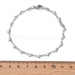 Tarnish Resistant 304 Stainless Steel Heart Link Bracelets&nbsp;BJEW-M121-03P