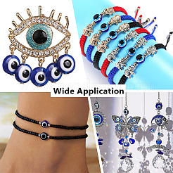 2Strands Handmade Evil Eye Lampwork Beads Strands&nbsp;LAMP-HY0001-14