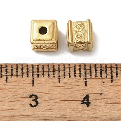 イオンプレーティング（IP）304ステンレスビーズ  キューブ  ゴールドカラー  5x5x5mm  穴：1.5mm&nbsp;STAS-K285-37G