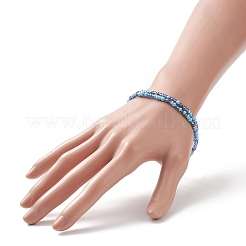 Glass Seed Beaded Two Loops Wrap Bracelet for Women&nbsp;BJEW-JB09216