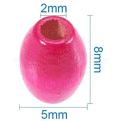 ウッドビーズ  ミックスカラー  無鉛の  染め  バレル  ミックスカラー  8x5mm  穴：2mm&nbsp;WOOD-PH0002-07M-LF