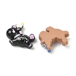 不透明樹脂ペンダント  馬のチャーム  プラチナアイアイピン  ミックスカラー  24~24.5x28~29x8.3~9mm  穴：1.7mm&nbsp;RESI-C072-02