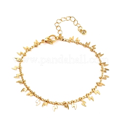 Lightning Bolt Brass Charm Bracelets&nbsp;BJEW-JB06650-01