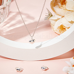 スターリングシルバーペンダント3個925個  丸カン付きのふくらんだハートのチャーム  銀  10x10x5mm  穴：3mm&nbsp;STER-BBC0007-91