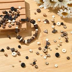 56g 14種類の天然ココナッツロンデルビーズ  ココナッツブラウン  3.5~9x2~6mm  穴：0.8~1mm  4g /スタイル&nbsp;COCB-CJ0001-01