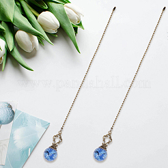 Round Glass Charms Ceiling Fan Pull Chain Extenders&nbsp;HJEW-WH20003-34B