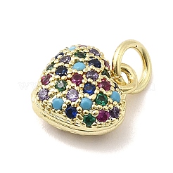 Brass Micro Pave Cubic Zirconia Pendants&nbsp;LS-KK-C137-01G-06