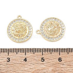 Brass Micro Pave Clear Cubic Zirconia Pendants&nbsp;KK-CBA3EDE-06G-B