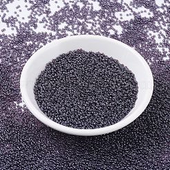 MIYUKIラウンドロカイユビーズ  日本製シードビーズ  11/0  （rr170)透明ダークスモーキーアメジスト光沢  2x1.3mm  穴：0.8mm  約5500個/50g&nbsp;SEED-X0054-RR0170