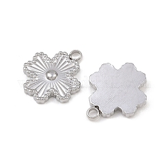 304ステンレスペンダント  クローバーチャーム  ステンレス鋼色  16x13x2.5mm  穴：1.8mm&nbsp;STAS-I363-19P