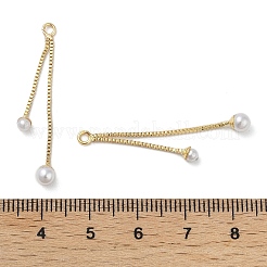 Brass ABS Plastic Pearl Pendants&nbsp;KK-U045-03G