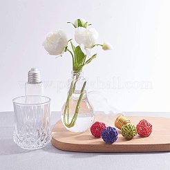 創造的なプラスチック電球形ボトル  パーティーの装飾  ゴールデン＆シルバー  136x68mm  容量：200ミリリットル&nbsp;AJEW-NB0001-05