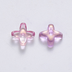 Transparent Spray Painted Glass Beads&nbsp;GLAA-R211-06-C04