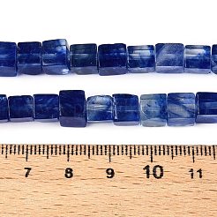 青ウォーターメロンストーンガラスビーズ連売り  キューブ  6~7x6~6.5x6~6.5mm  穴：1mm  約60~61個/連  15~15.366''（38.1~39センチメートル）&nbsp;G-T139-6x6-22A
