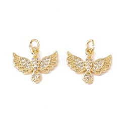 Brass Micro Pave Clear Cubic Zirconia Charms&nbsp;KK-G415-31G
