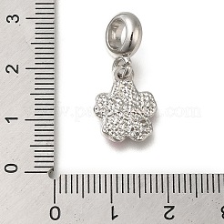 ラックメッキ合金ピンクエナメルヨーロピアンダングルチャーム  花の大きな穴のペンダント  プラチナ  24.5mm  穴：4.5mm  花：14.5x11.5x2.5mm&nbsp;PALLOY-A009-07P