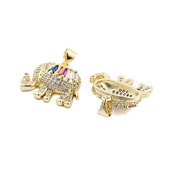 Brass Pave Cubic Zirconia Pendants&nbsp;KK-U009-02A-G
