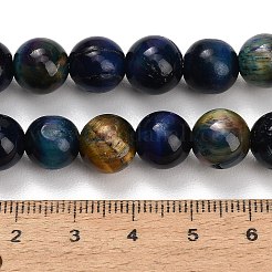 天然石タイガーアイビーズ連売り  グレードAB  染め＆加熱  スムーズなラウンド  カラフル  10mm  穴：1.2mm  約38個/連  14.96''（38センチメートル）&nbsp;LS-G-B133-A02-10mm-09