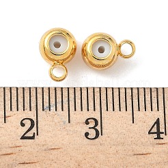 真鍮チューブベイル  ゴム栓付き  ラウンド  ラックめっき  ニッケルフリー  18KGP本金メッキ  8.5x6x4.5mm  穴：1.8mm&nbsp;KK-C099-12D-G