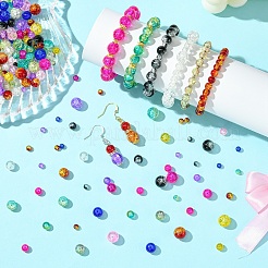 400Pcs 4 Styles Spray Painted Crackle Glass Beads&nbsp;CCG-YW0001-20A