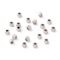 変色しない201ステンレススチールビーズ  ラウンド  ステンレス鋼色  3x2.5mm  穴：1.5mm&nbsp;STAS-A057-03A-P